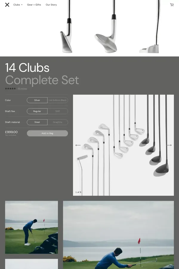 Caley —  14 Clubs - Product page design inspiration
