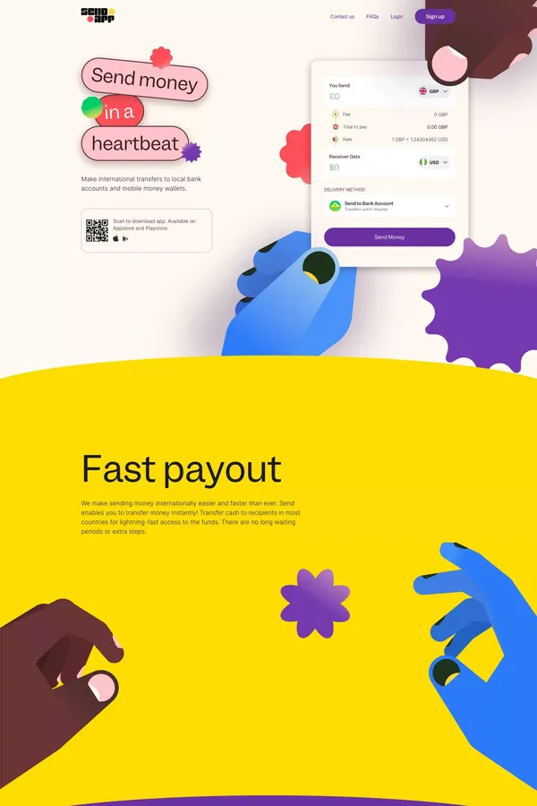 Send - Flutterwave - Landing design inspiration