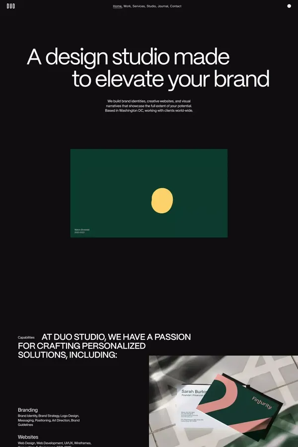Duo Studio — A Digital Design Studio in Washington DC - website design inspiration