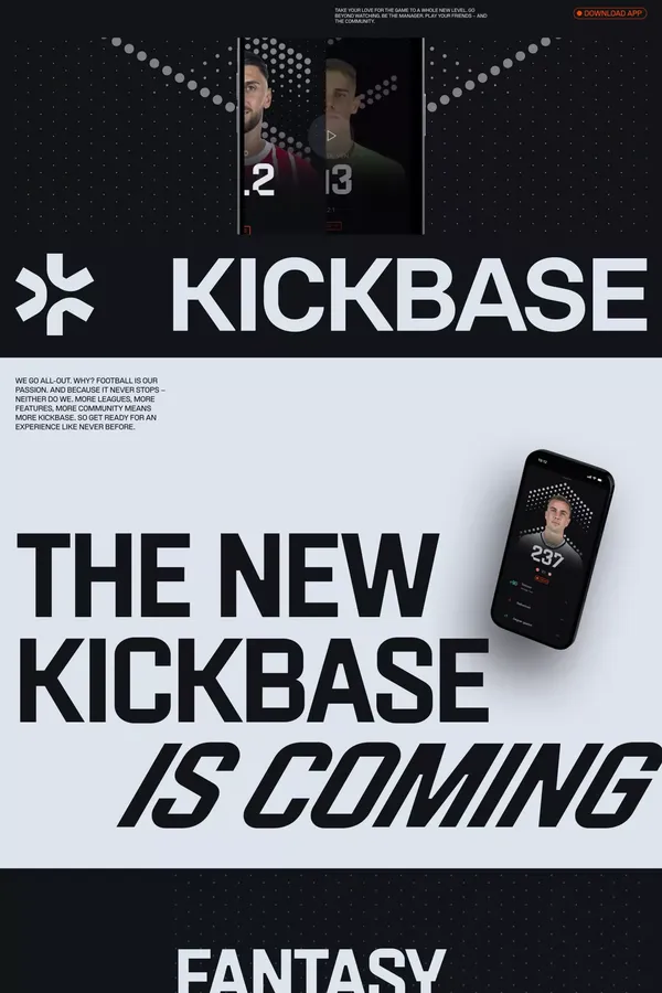 Kickbase Fantasy Manager - Landing design inspiration