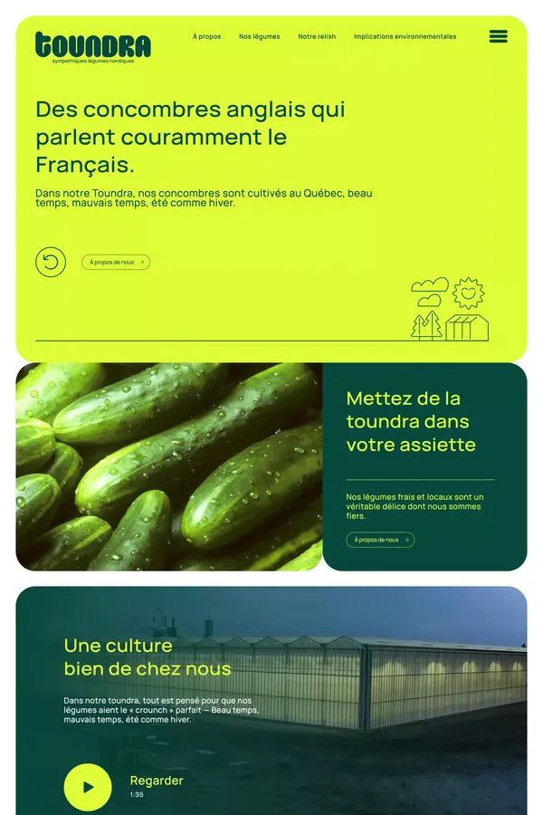 Toundra - sympathiques légumes nordiques – Les légumes Toundra - Landing design inspiration