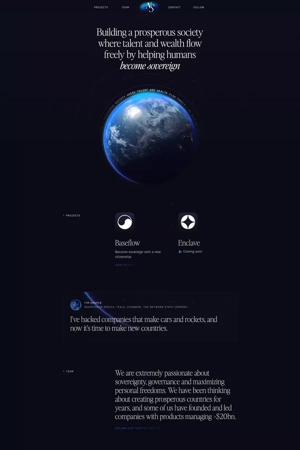 The Network State Company - Portfolio design inspiration