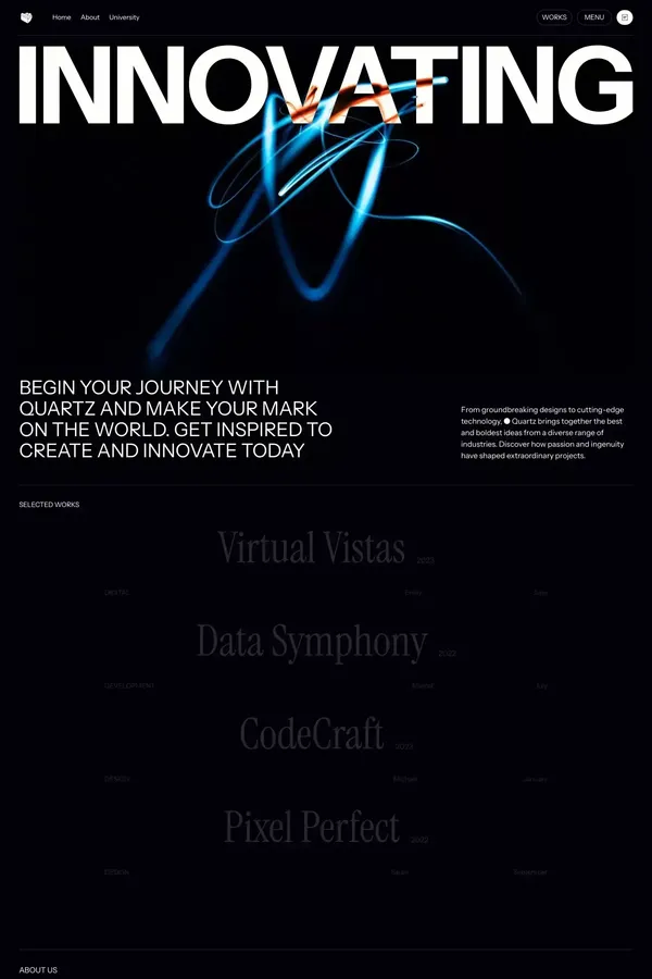 Home - Quartz - Webflow Website Template - website design inspiration