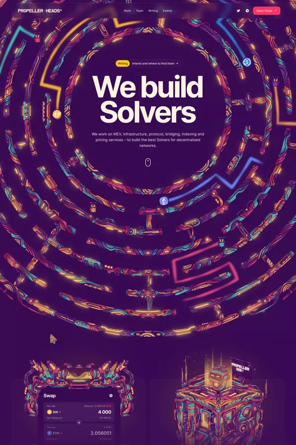 PropellerHeads - We build Solvers - Landing design inspiration