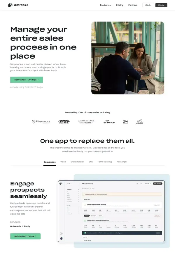 #1 Cold Email Software With Built-in Dialer & Shared Inbox - Landing design inspiration