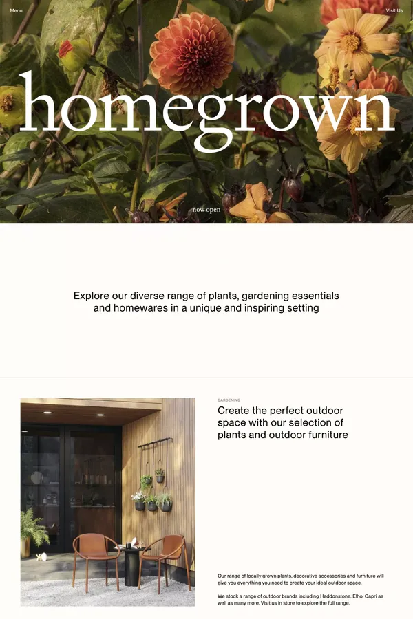 Homegrown - Landing design inspiration