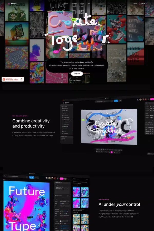 Modyfi - Create. Together. - Landing design inspiration