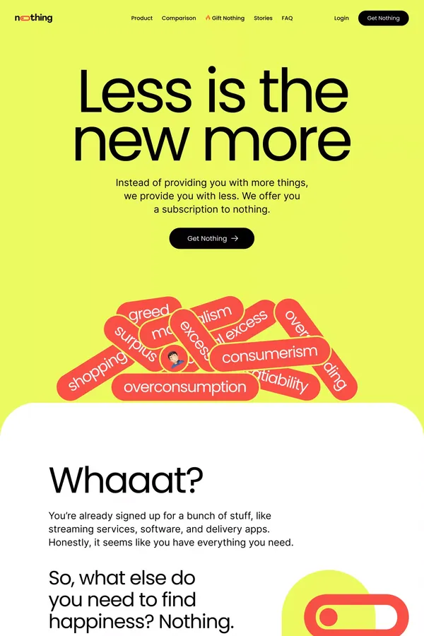 Get Nothing - Landing design inspiration