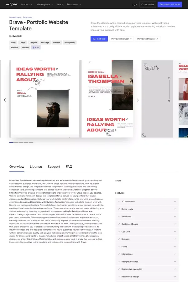 Brave - Portfolio HTML5 Responsive Website Template