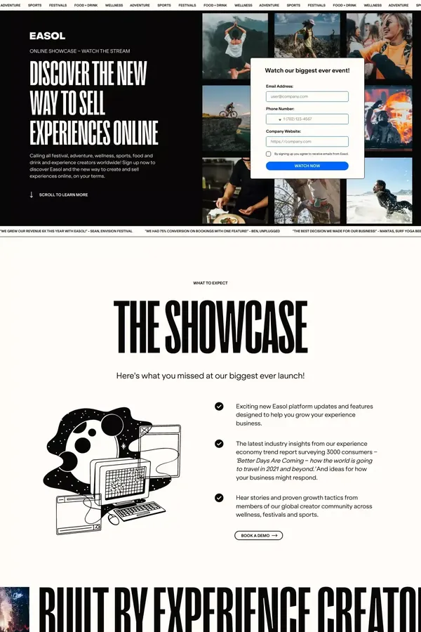 Easol - Watch Our Showcase Stream - Landing design inspiration