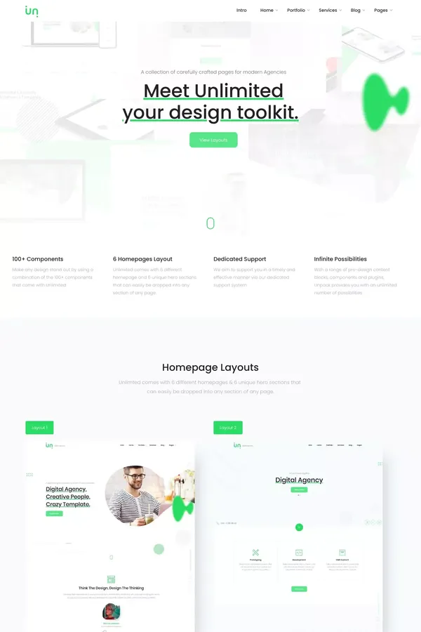 Unlimited - UI Kit Webflow Website Template - Template design inspiration