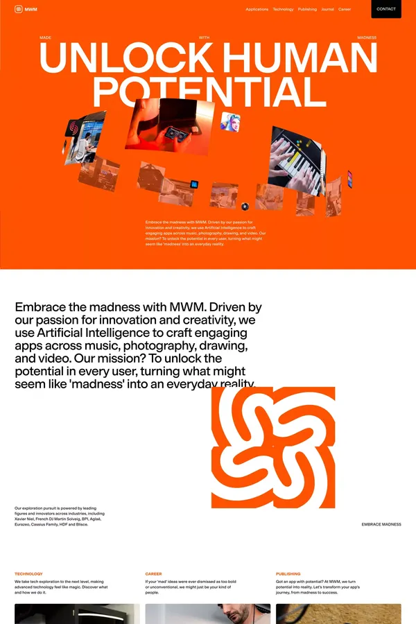 MWM: AI Apps Pioneer in French Tech for Android & iOS | App Publisher - Landing design inspiration