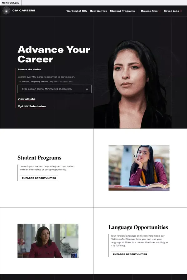 Careers - CIA - website design inspiration