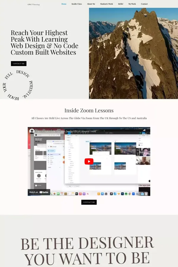 Live Zoom Online Web Design Tutoring