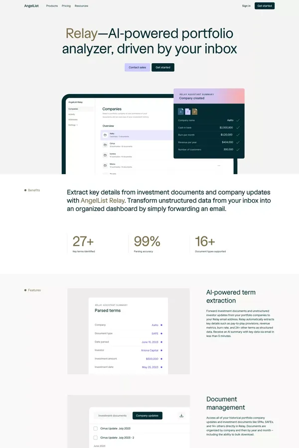 Relay | AngelList - Landing design inspiration