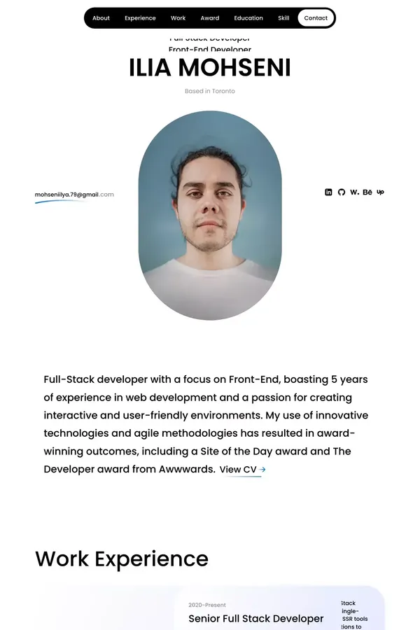 ILIA MOHSENI - Full Stack Developer - website design inspiration
