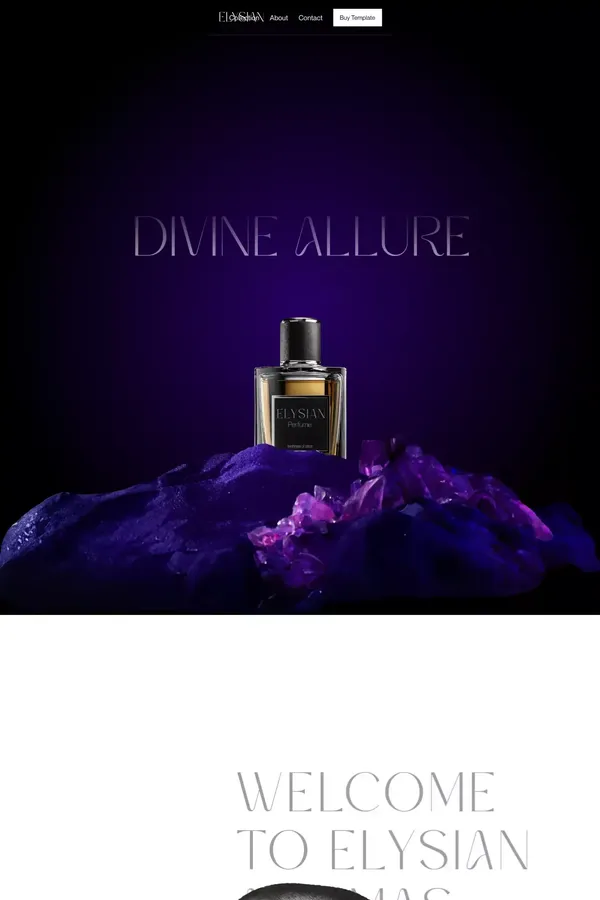 Elysian - Framer template website for a luxury fragrance brand.