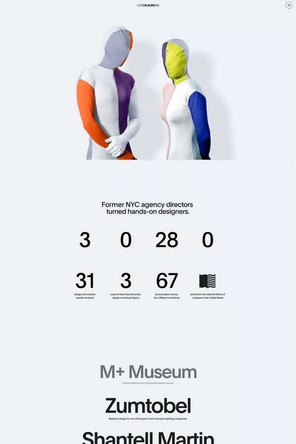 Anton & Irene - Portfolio design inspiration
