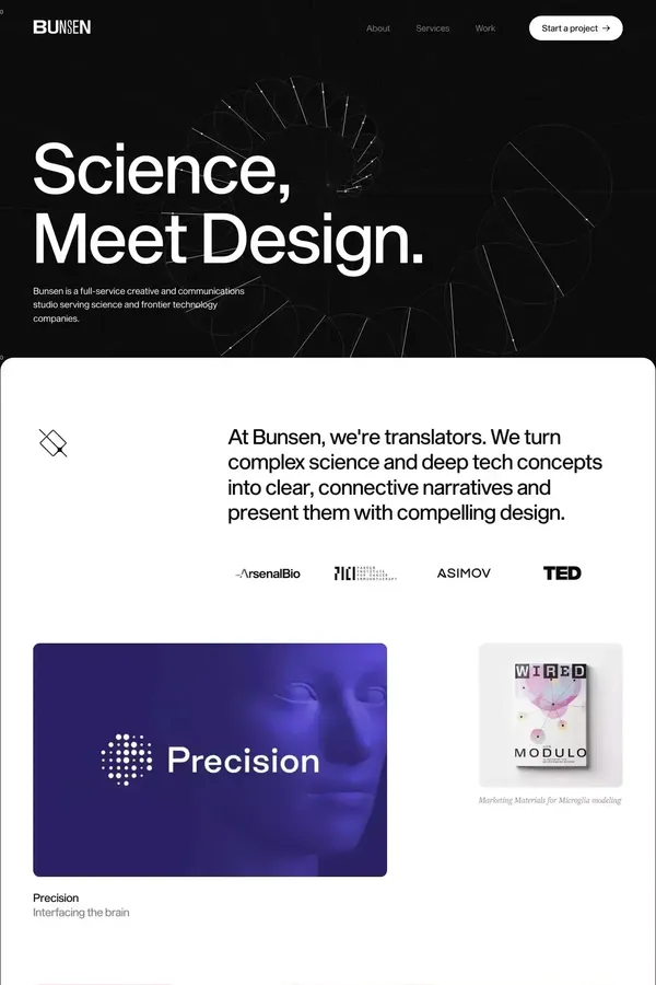 Bunsen Studio | Science, Meet Design - Portfolio design inspiration