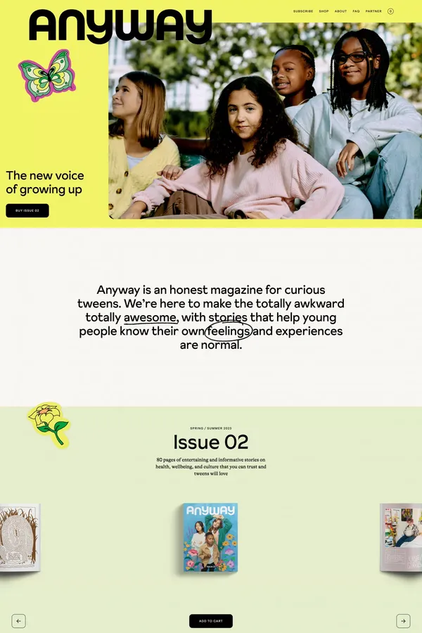 Kids Magazine - Best Tween Gift – Anyway Magazine - Ecommerce design inspiration