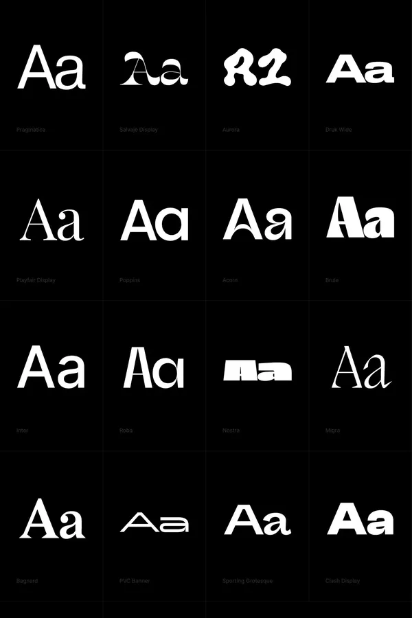 Typefaces | Collection of the best fonts - website design inspiration