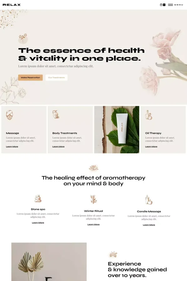 Relax - Webflow Ecommerce website template - Template design inspiration