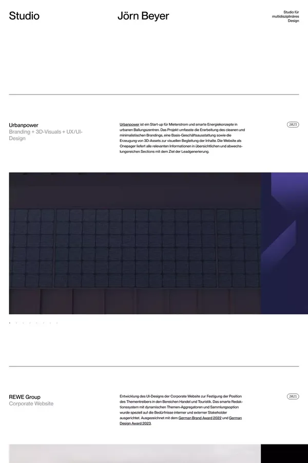 Studio Jörn Beyer – Studio für multidisziplinäres Design - website design inspiration