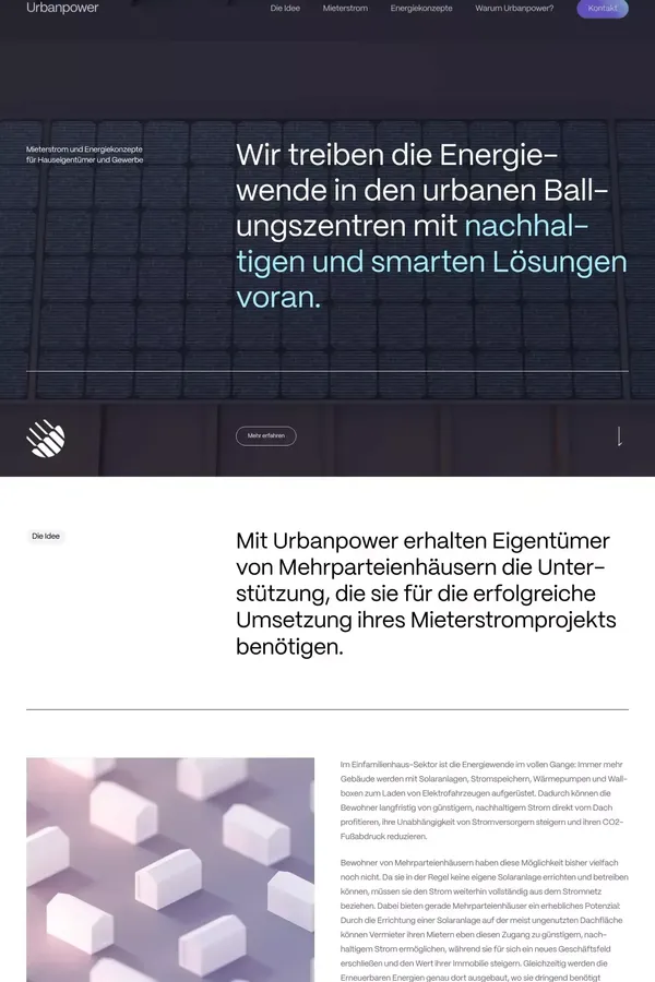 Mieterstrom und Energiekonzepte von Urbanpower - website design inspiration