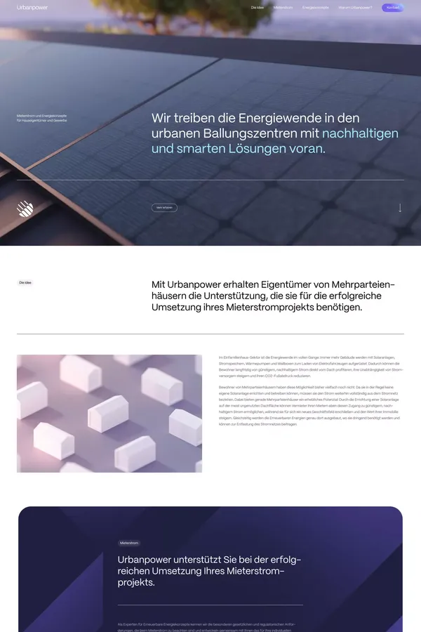 Mieterstrom und Energiekonzepte von Urbanpower - Landing design inspiration