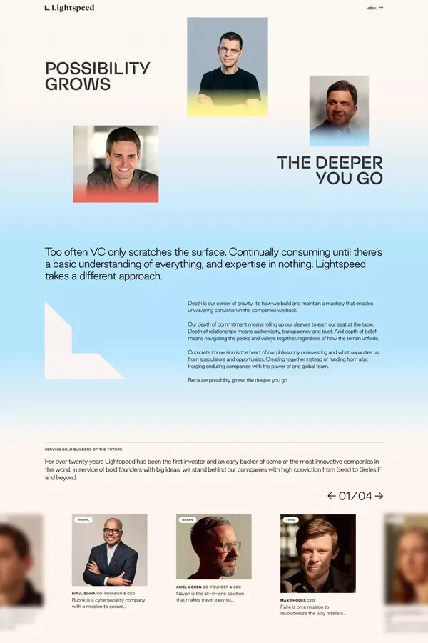 Lightspeed Venture Partners - Portfolio design inspiration