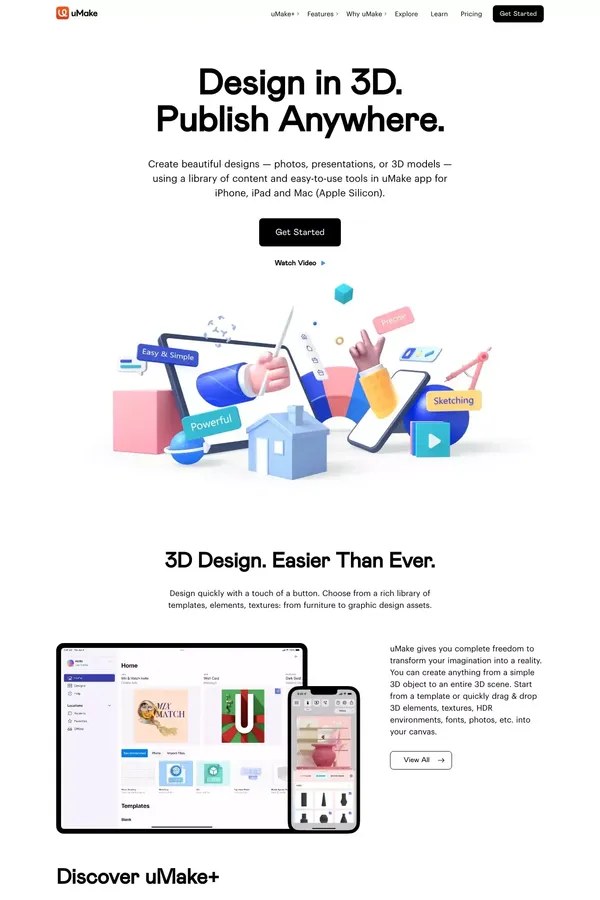 uMake: 3D Design & CAD Modeling for iPhone, iPad and Mac