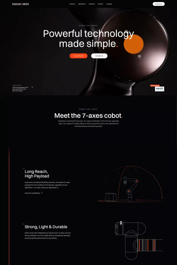 Collaborative Robot Manufacturer Company | Kassow Robots - Landing design inspiration