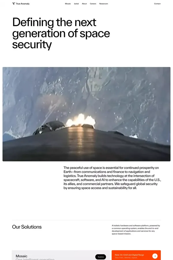 True Anomaly - Landing design inspiration