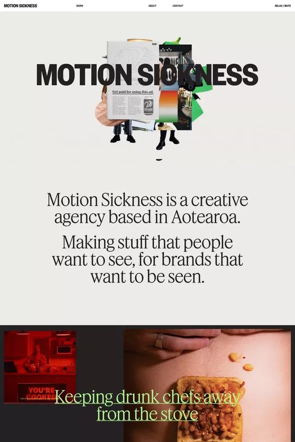 Motion Sickness â A creative agency based in Aotearoa. - Portfolio design inspiration