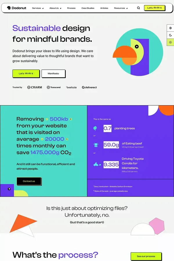 Sustainable design for mindful brands | Dodonut - website design inspiration