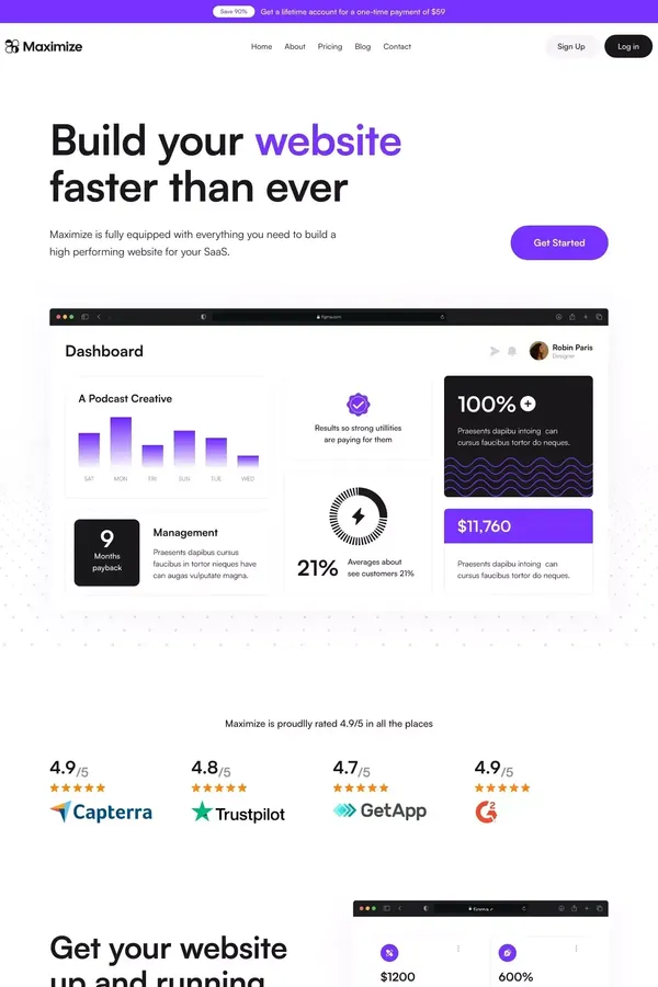 Maximize - Webflow HTML website template - Template design inspiration