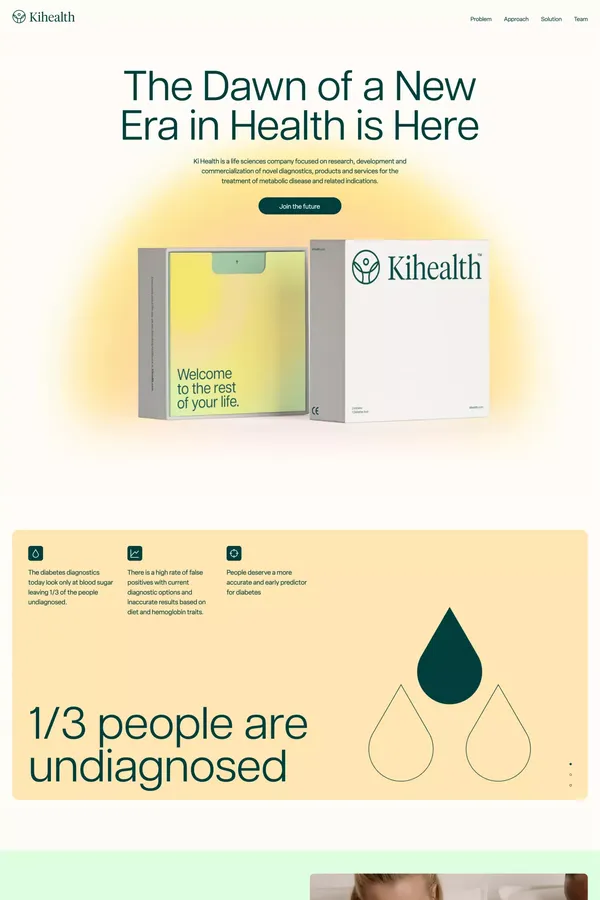 Ki Health - The Dawn of a New Era in Health is Here - Landing design inspiration