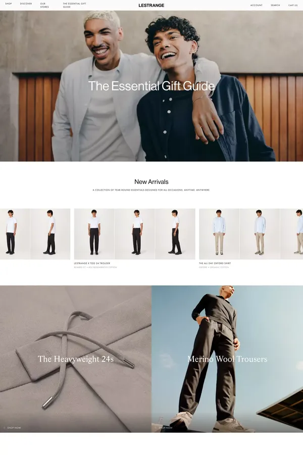 LESTRANGE | A simplified wardrobe for men – LESTRANGE EU STORE - Ecommerce design inspiration