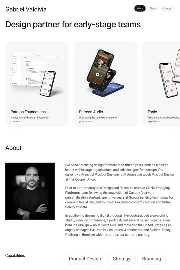Gabriel Valdivia - Portfolio design inspiration