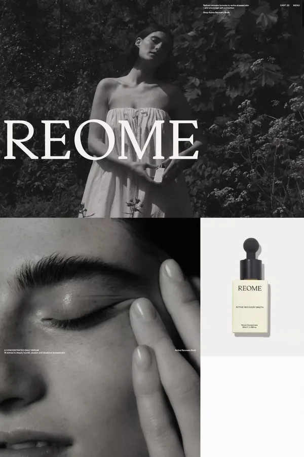 REOME - Advanced Skincare for Slow Rituals - Ecommerce design inspiration