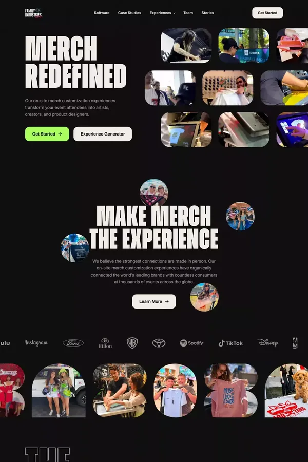 Family Industries Live - Live Printing Experts - Landing design inspiration