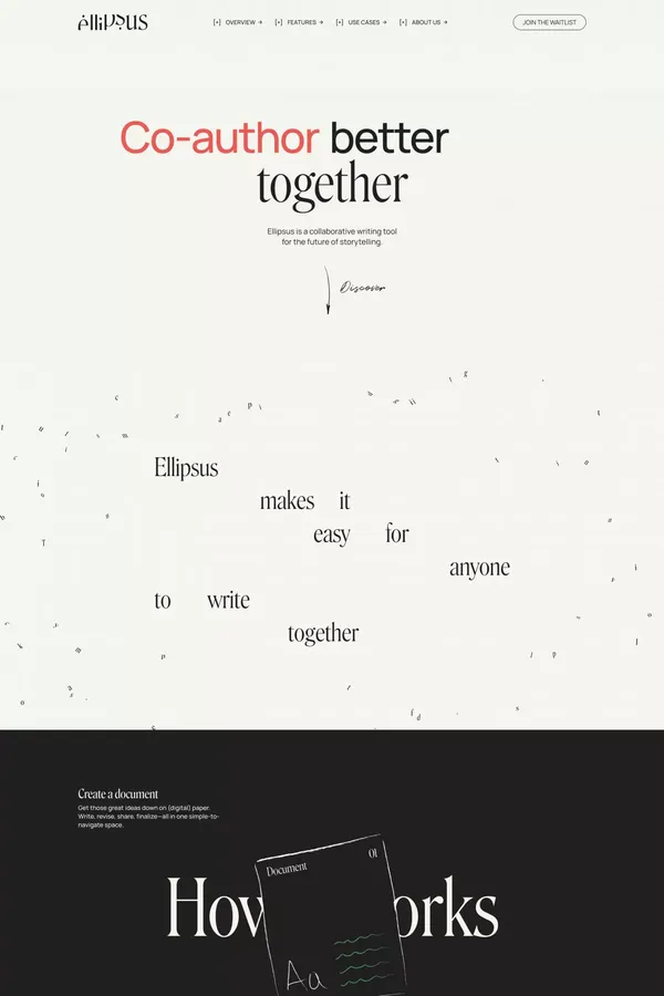 Ellipsus - Write better together - Landing design inspiration