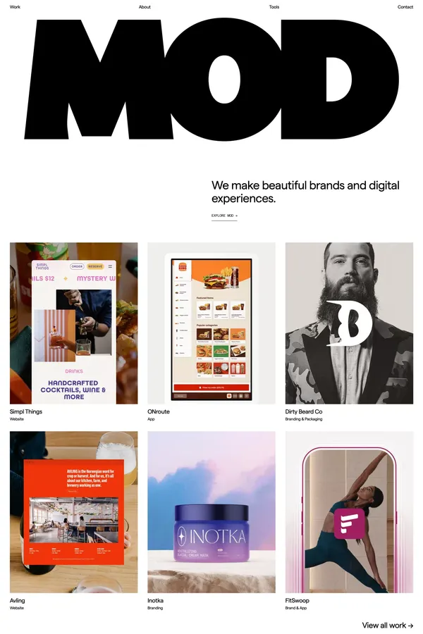 MOD | Creative & tech studio - Portfolio design inspiration