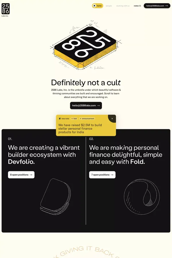 2586 Labs, Inc. - Landing design inspiration