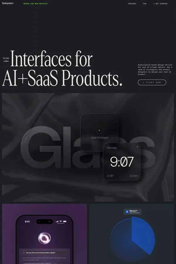 Subsystem - Design as a Subscription - Landing design inspiration