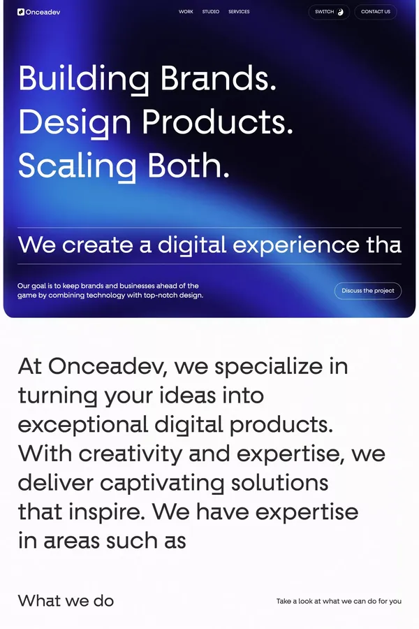 Onceadev - Building Brands, Driving Growth, Shaping Digital Experiences - Portfolio design inspiration