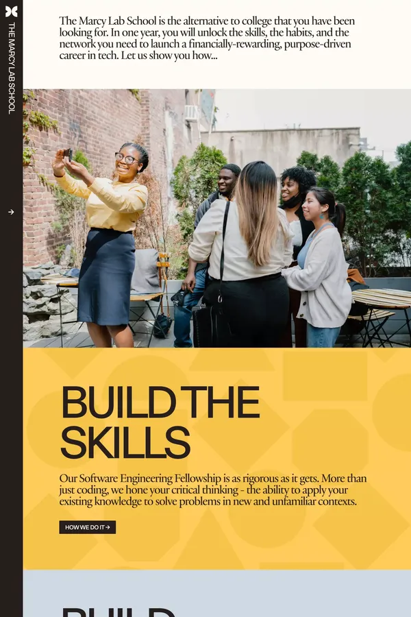 The Marcy Lab School - Landing design inspiration