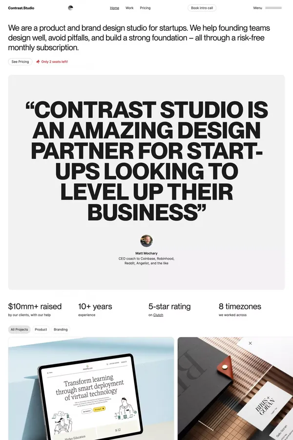 Contrast Studio - Product & Brand Design for Start-ups - Portfolio design inspiration