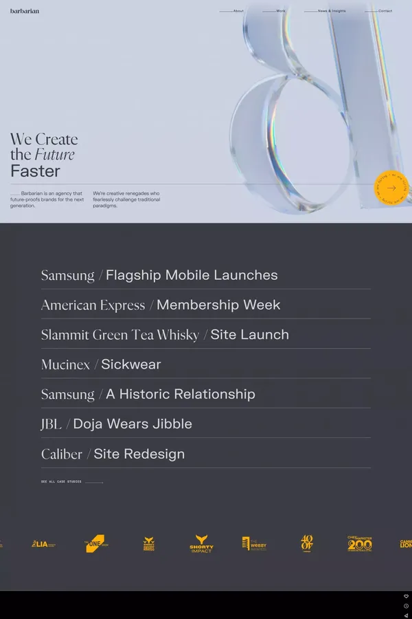 Barbarian - Portfolio design inspiration