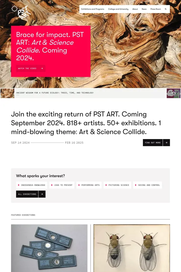 Homepage | PST ART: Art & Science Collide - Other design inspiration